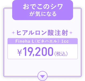 おでこのシワリンクボタン