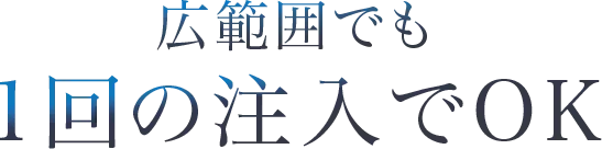 広範囲でも1回の注入でOK
