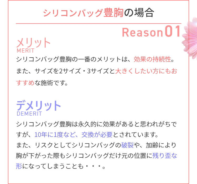 シリコンバッグ豊胸の場合
