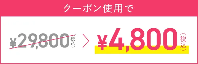 クーポン使用で4,800円（税込）