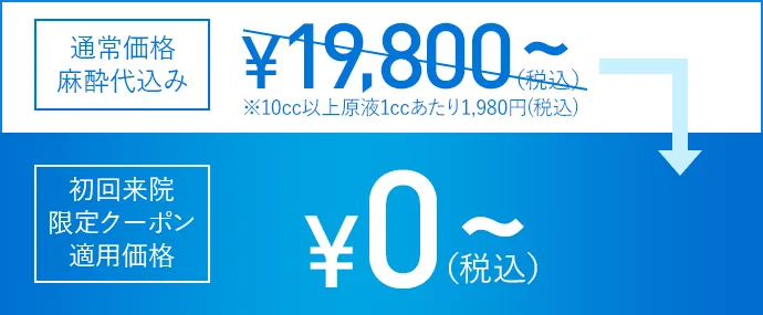 脂肪溶解注射 初回限定クーポン適用価格 0円(税込)~