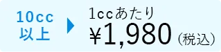 10cc以上1ccあたり¥1,980(税込)