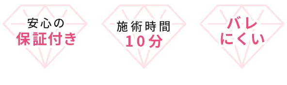 デザイン変更可 再施術保証付き　当日からメイク可能　バレにくい