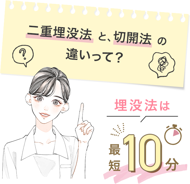 二重埋没法と、切開法の違いって？