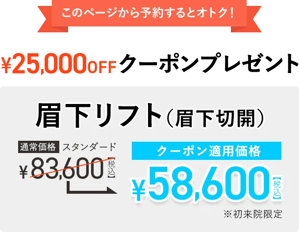 眉下リフト（眉下切開）25,000円OFF