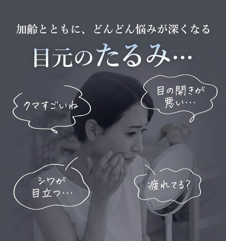加齢とともに、どんどん悩みが深くなる目元のたるみ
