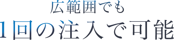 広範囲でも1回の注入でOK