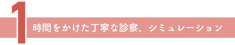 時間をかけた丁寧な診察、シミュレーション