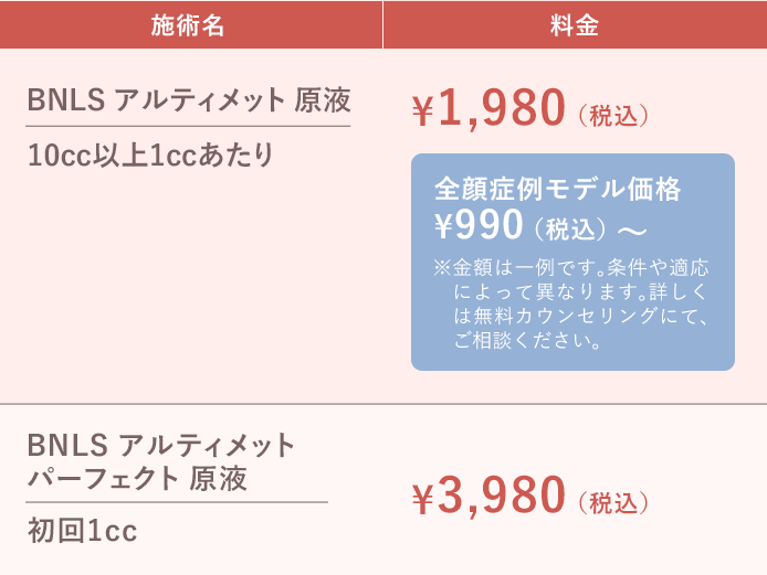 料金表