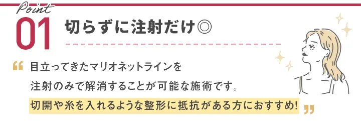 切らずに注射だけ◎