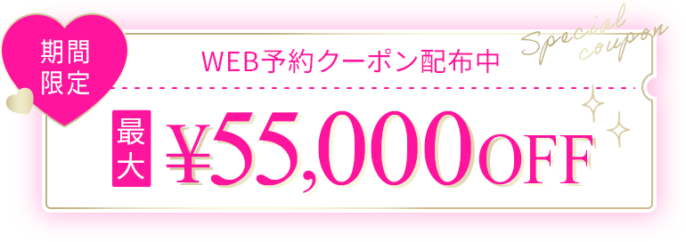 WEB予約クーポン配布中 最大￥50,000OFF