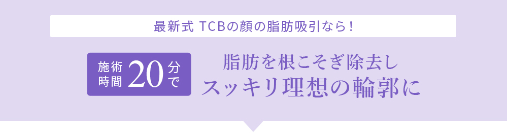 施術時間20分で 脂肪を根こそぎ除去しスッキリ理想の輪郭に
