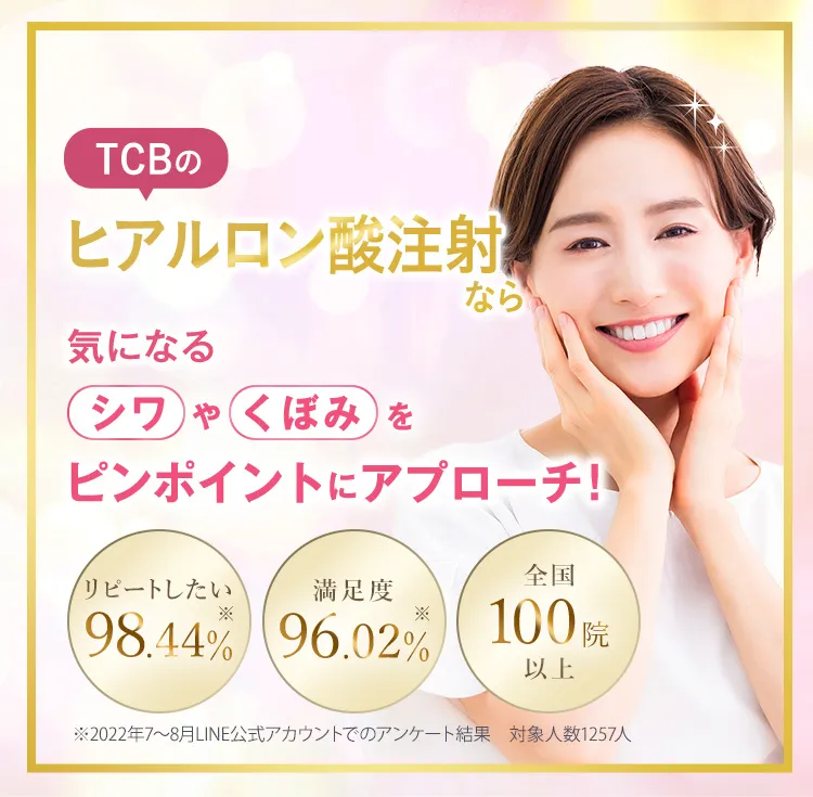 TCBのヒアルロン酸注射なら気になるシワやくぼみに効果を実感！