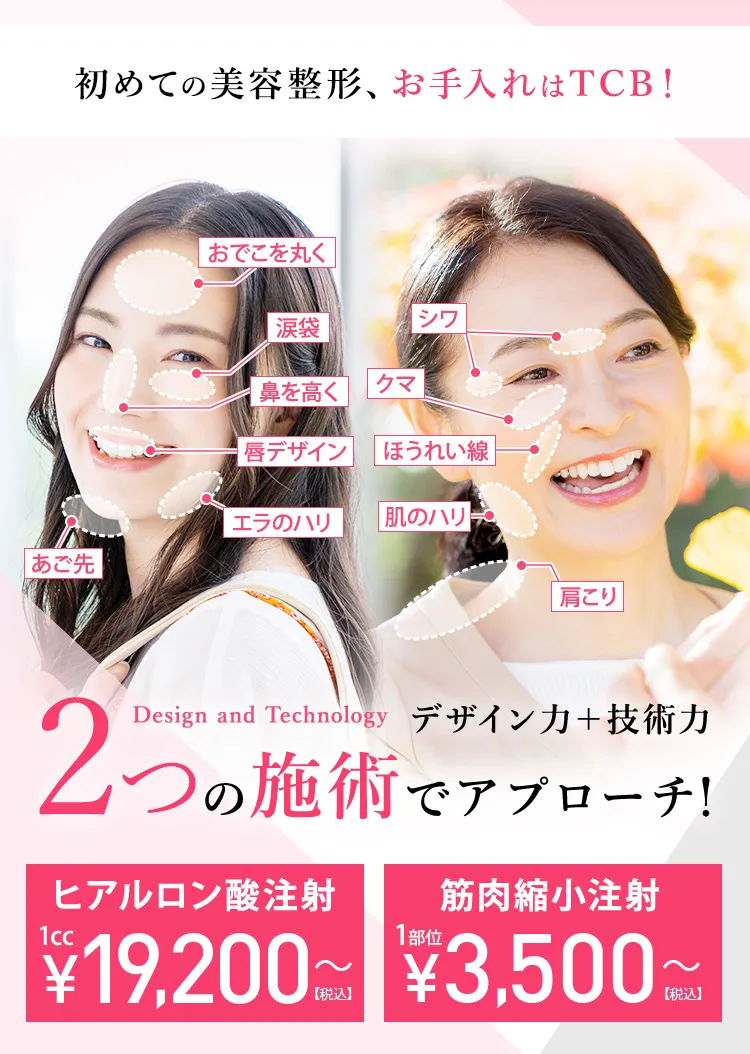 注射で即日解決　初めての美容整形、お手入れはTCB！