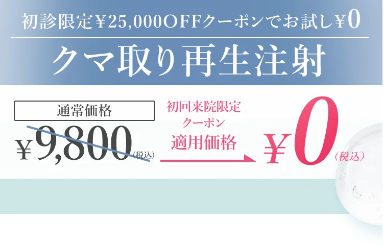 クマ取り再生注射 クーポン適用価格