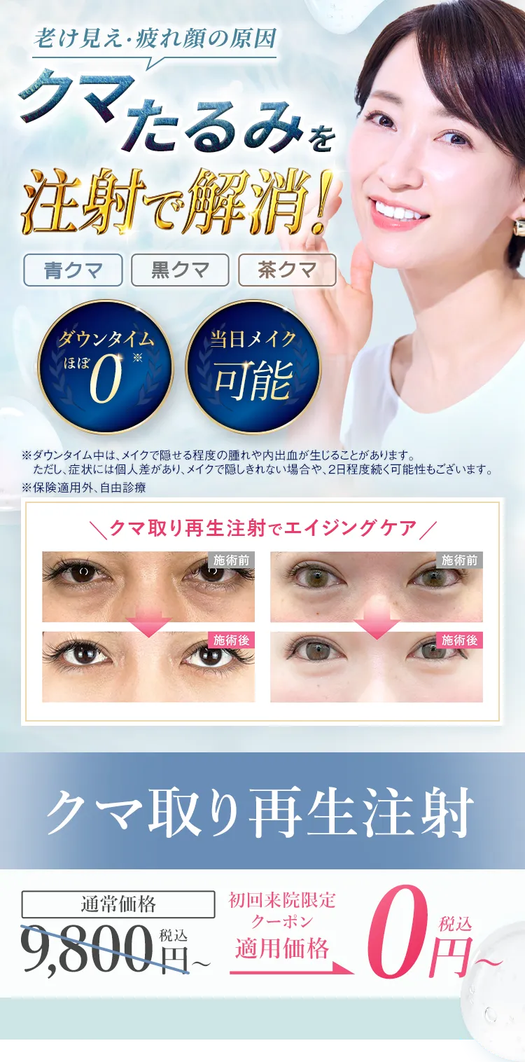 あなたを老けて見せるクマ・たるみに...一撃