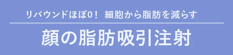 リバウンドほぼ0！細胞から脂肪を減らす 顔の脂肪吸引