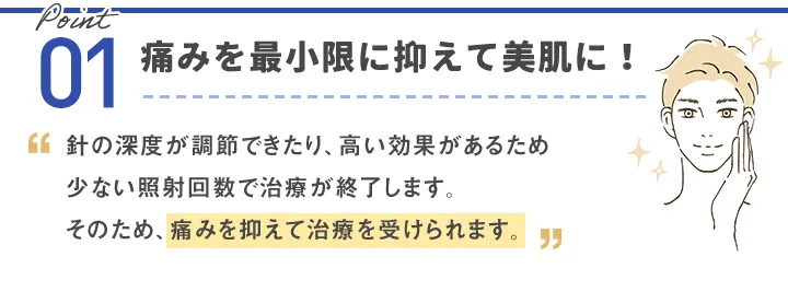 痛みを最小限に抑えて美肌に！