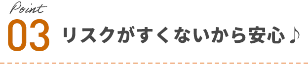 リスクがすくないから安心