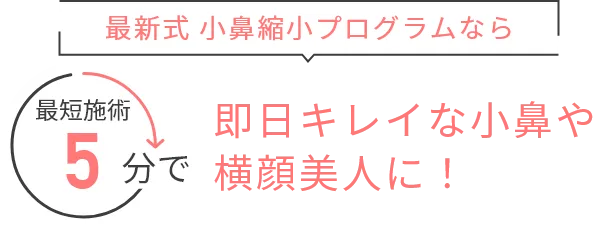 最短施術5分で即日キレイな小鼻や横顔美人に