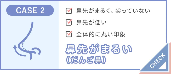 鼻先が丸い（だんご鼻）