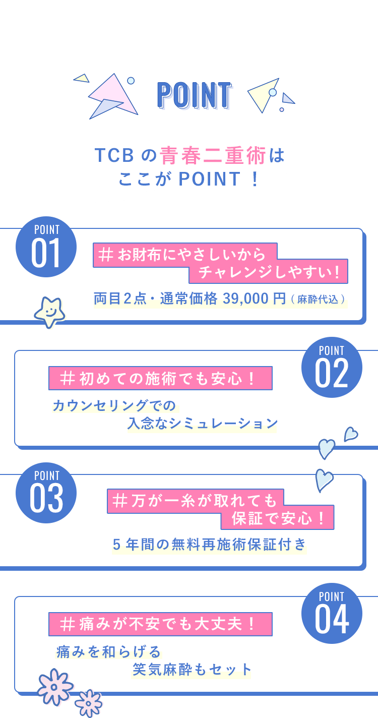 TCBの青春二重術はここがPOINT！