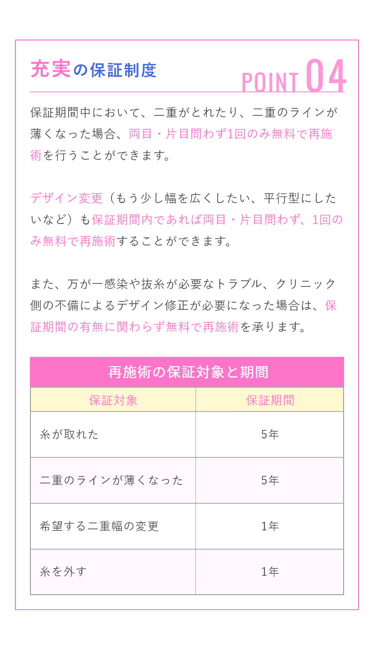充実の保証制度