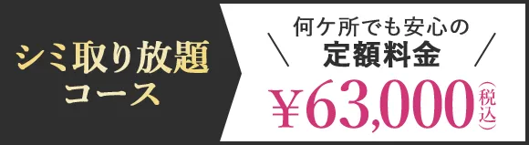 シミ取り放題コース、何か所でも安心の定額料金63000円（税込）
