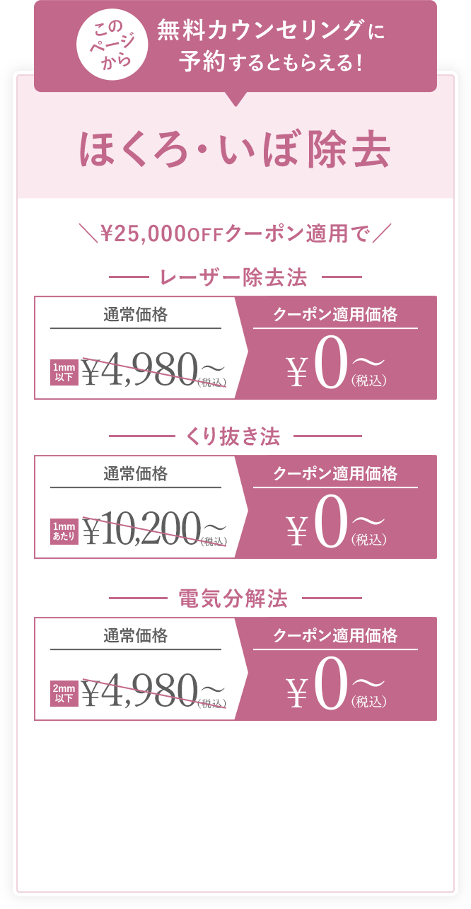 無料カウンセリング予約するともらえる！