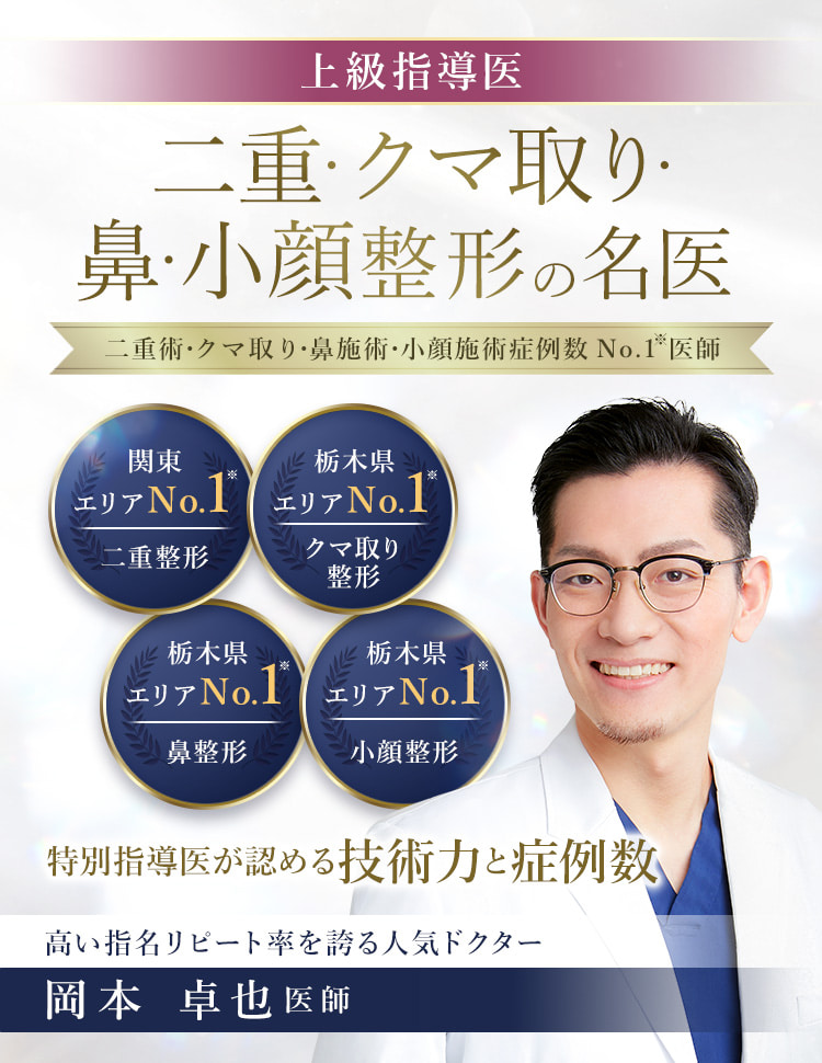 TCB宇都宮院 二重・クマ取り・鼻・小顔整形の名医 岡本 卓也医師