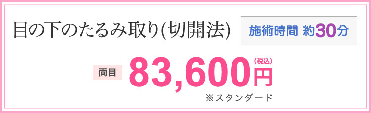 目の下のたるみ取り(切開法) 両目 83,600円(税込)