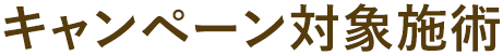 キャンペーン対象施術